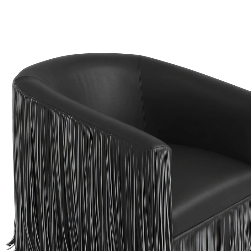 Shag Me Performance Vegan Leather Swivel Accent Chair