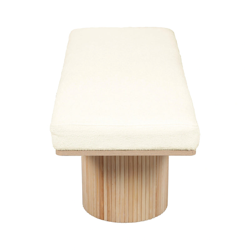 Sagano 48" White Dyed-Yarn Bench