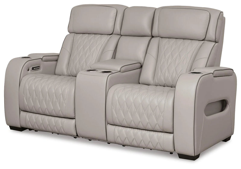 Sofá reclinable eléctrico Boyington, sofá de dos plazas y sillón reclinable