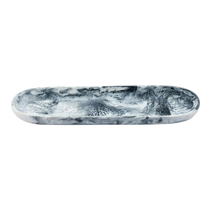 Mera Black & White Long Resin Serving Platter