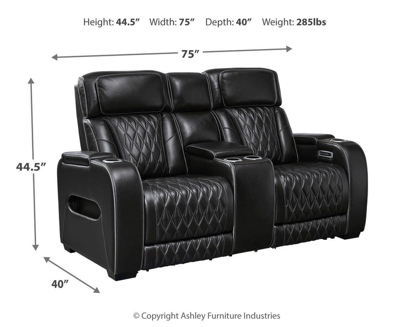 Sofá reclinable eléctrico Boyington, sofá de dos plazas y sillón reclinable