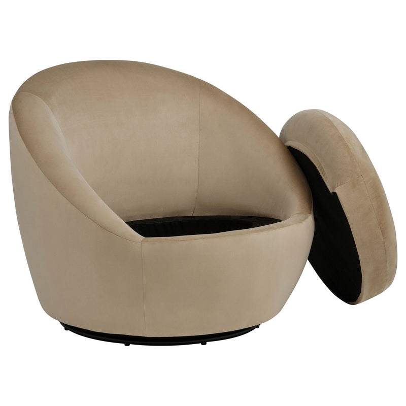 Sillón decorativo giratorio tapizado Myernick