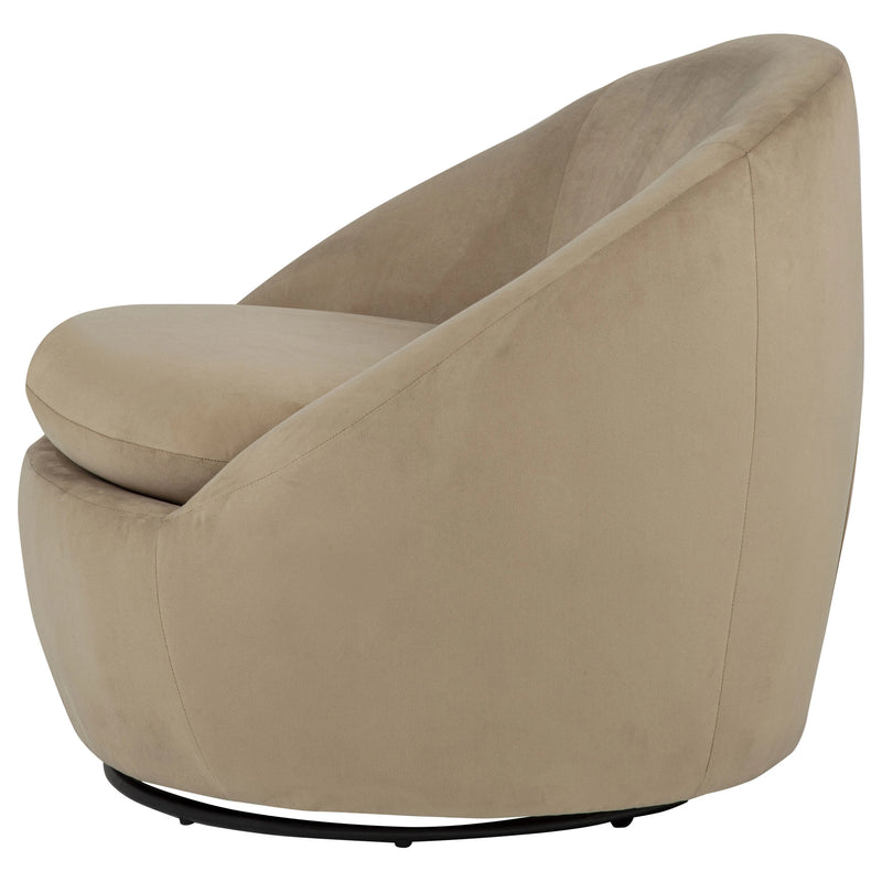Sillón decorativo giratorio tapizado Myernick