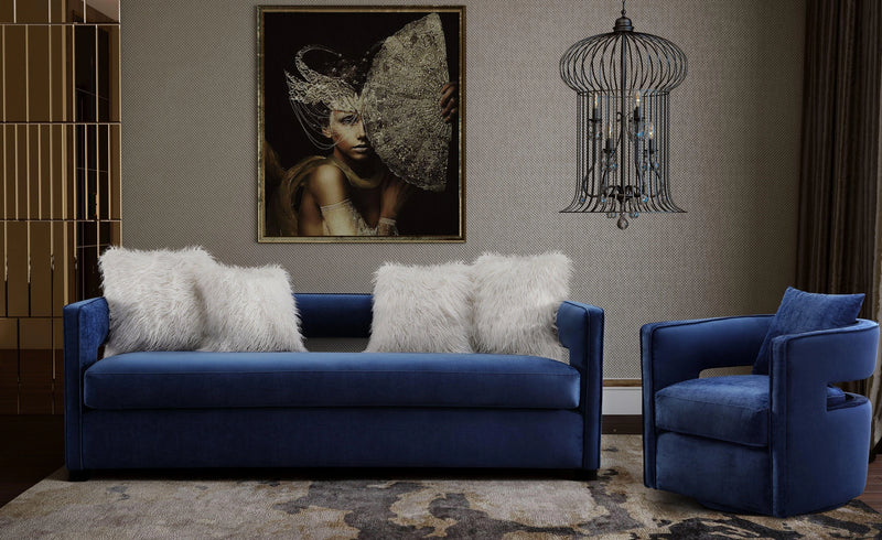 Sillón decorativo giratorio de terciopelo de alto rendimiento Kennedy