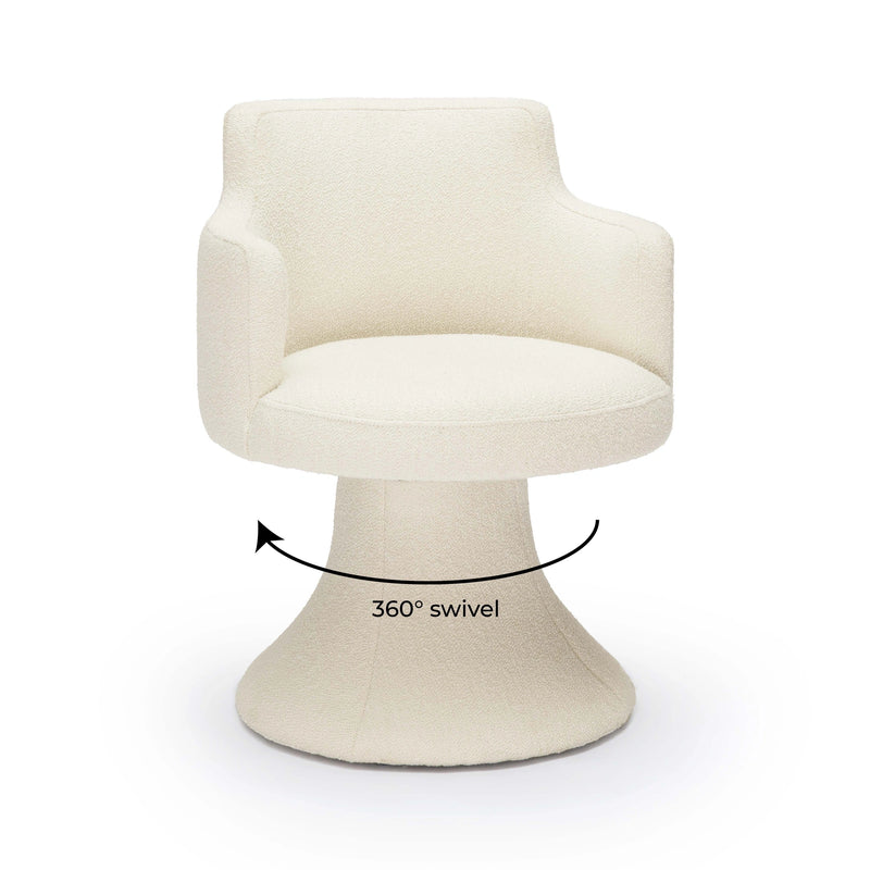 Jeffree Performance Boucle Swivel Dining Chair