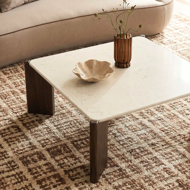 Restis Cream Quartz Square Coffee Table