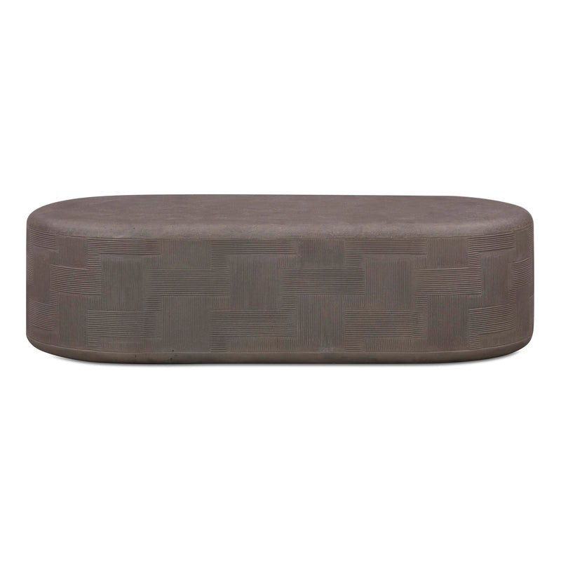 Suraya 55" Indoor/Outdoor Concrete Rounded Coffee Table
