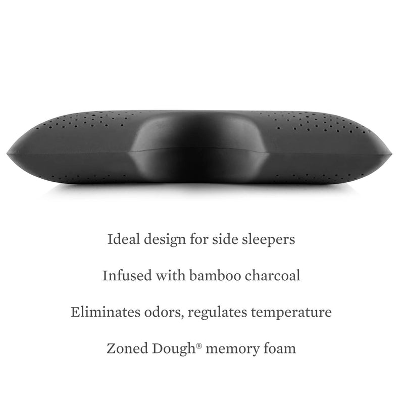 Almohada cervical de espuma viscoelástica Zoned Dough con carbón de bambú