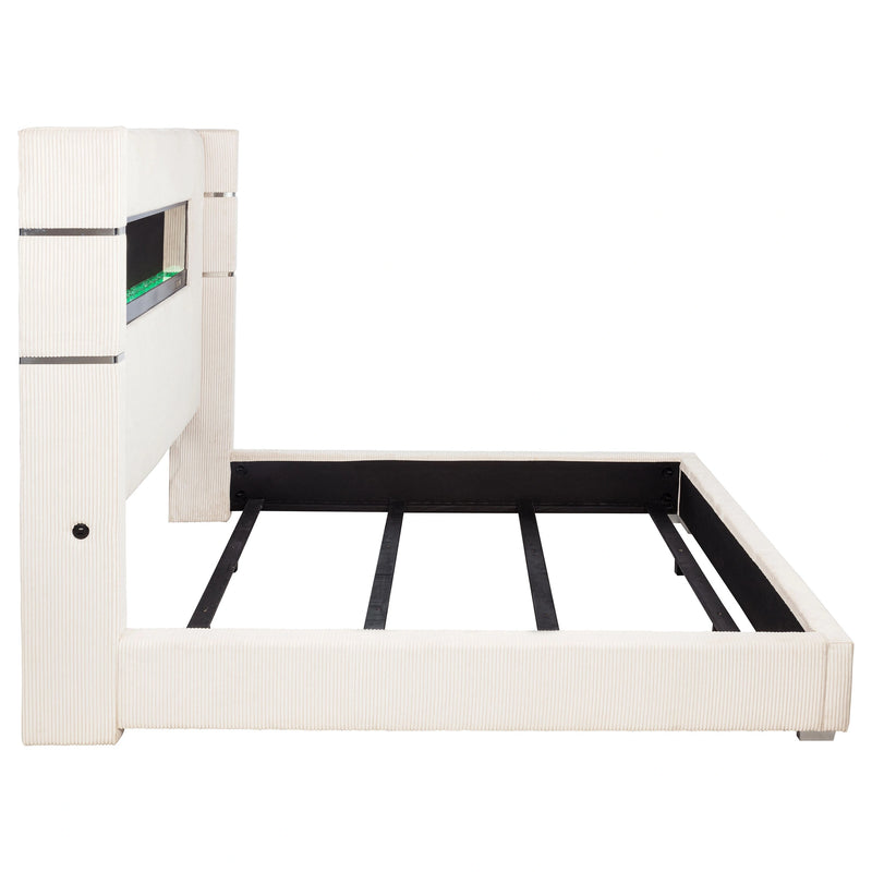 Tisdall Wingback Bed with Flame Visualizer