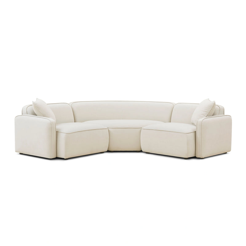 Travie Sand Upcycled Performance Linen Modular L-Sectional