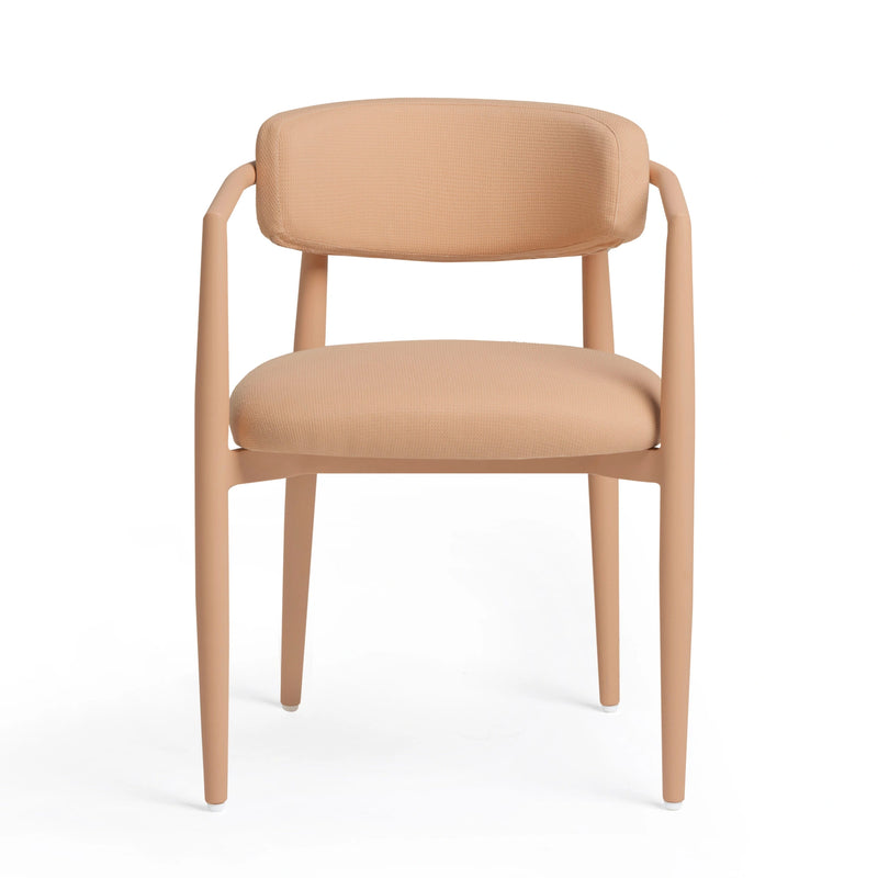 Silla de comedor para exteriores Annika con brazos, de tela texturizada y calidad comercial