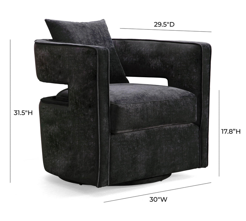 Sillón decorativo giratorio de terciopelo de alto rendimiento Kennedy