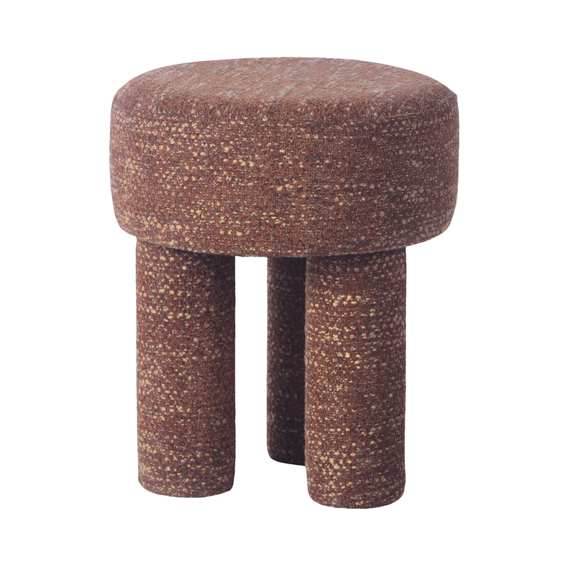 Claire Brown Checkered Boucle Stool