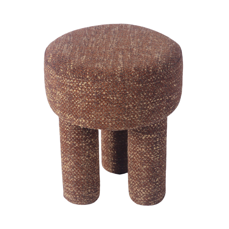 Claire Brown Checkered Boucle Stool