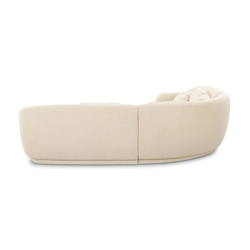 Misty 3-Piece Cream Performance Boucle Modular L-Sectional