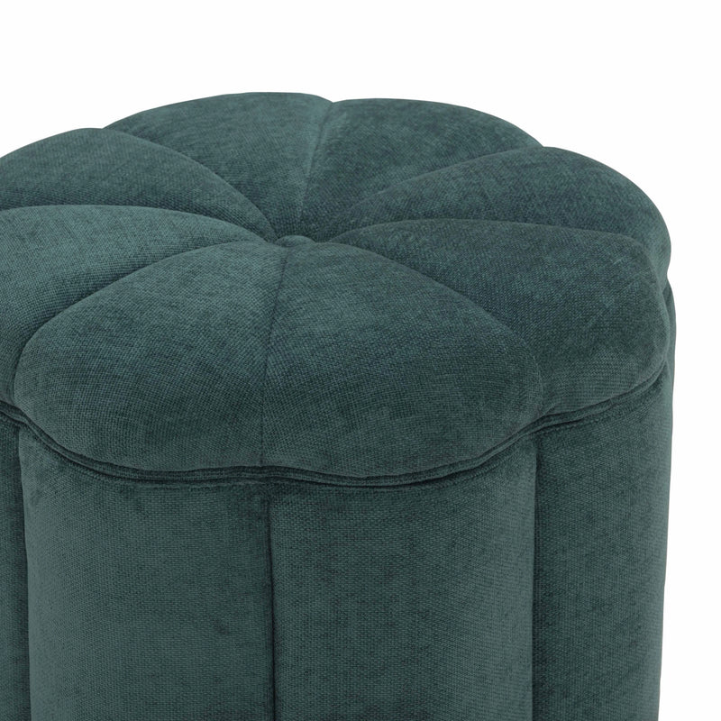 Fleur Textured Performance Velvet Storage Ottoman