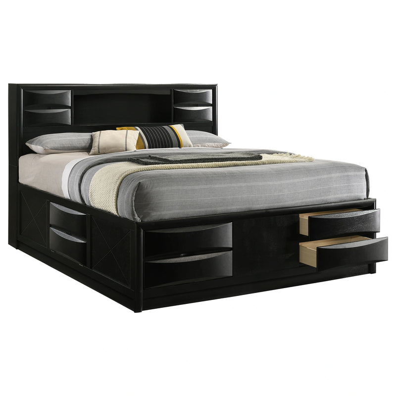 Briana Bookcase Platform Storage Bed
