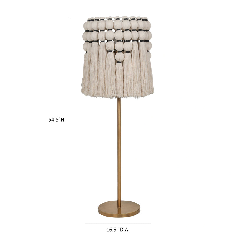 Tutu Cream Cotton Tasseled Floor Lamp