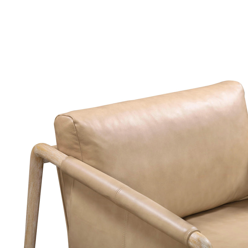 Sillón decorativo Chakka de piel auténtica de calidad comercial