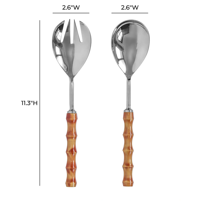 Juego de 2 cucharas para ensalada de acero inoxidable Bamboozled