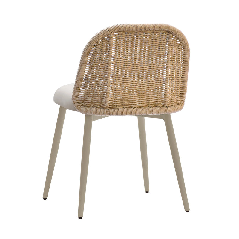 Silla de comedor Alexa de ratán con tejido de alto rendimiento