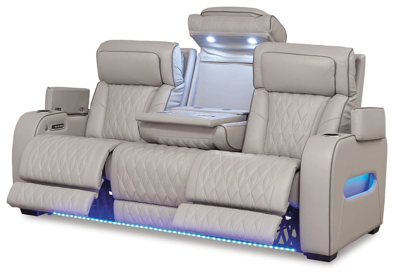 Sofá reclinable eléctrico Boyington, sofá de dos plazas y sillón reclinable