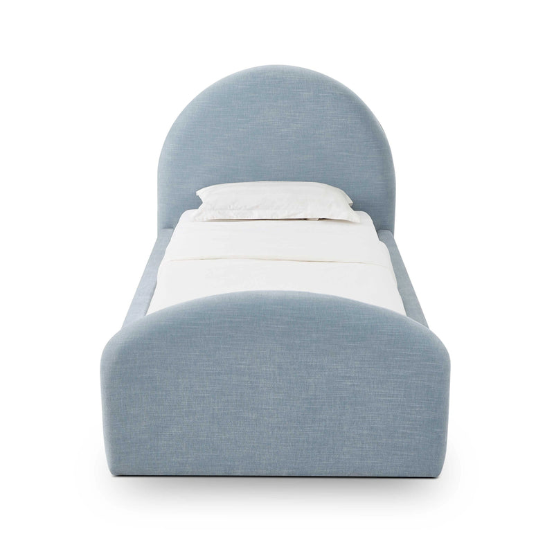 Moon Chambray Blue Performance Chenille Twin Trundle Bed