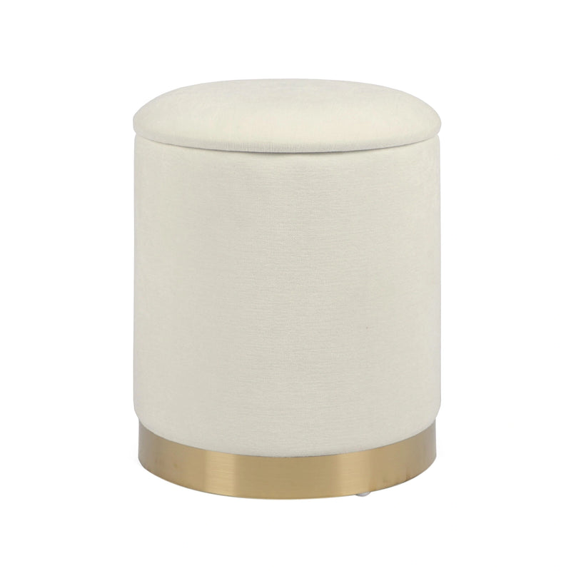 Zoe Cream Storage Ottoman