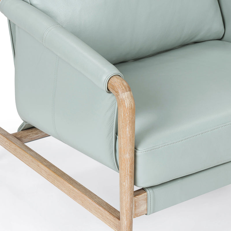 Sillón decorativo Chakka de piel auténtica de calidad comercial