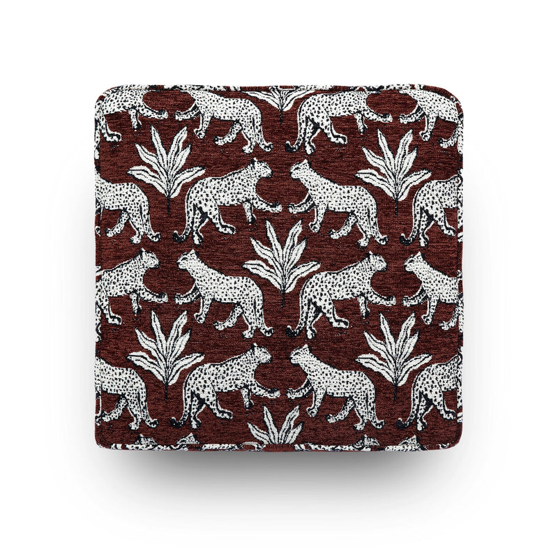 Raji Leopard Jacquard Ottoman