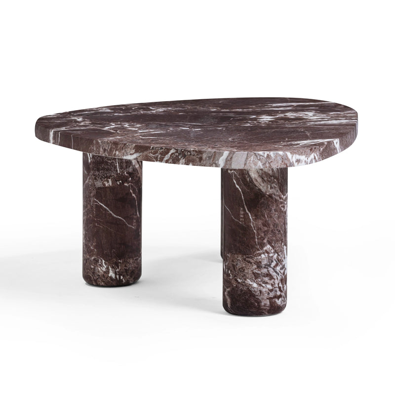 Mesa de centro Libby de mármol falso rojo Levanto para interior/exterior (36"-48")