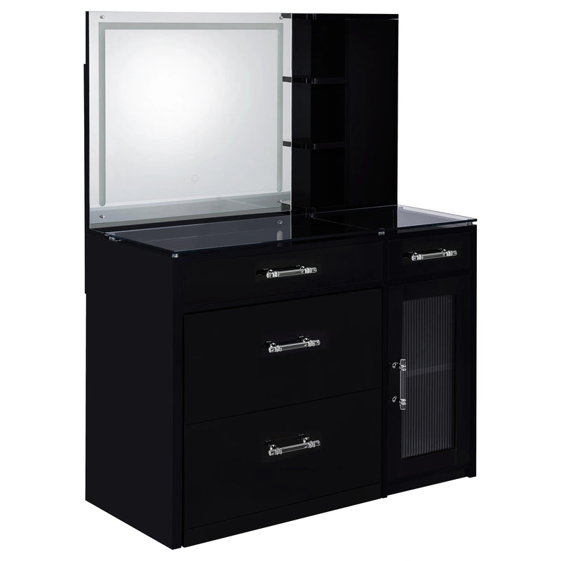 Flora Makeup Vanity Table with LED Mirror and Stool Set
