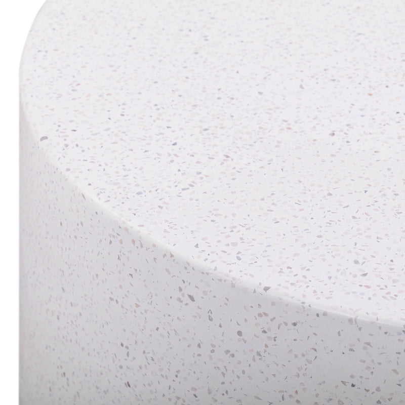 Terrazzo 27.5" Light Speckled Concrete Round Coffee Table
