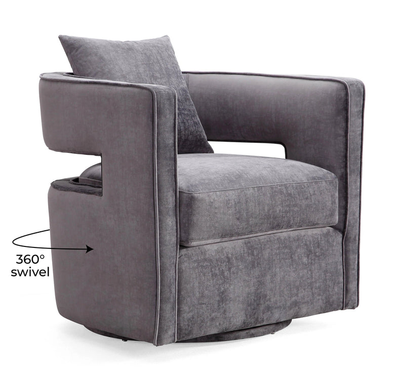 Sillón decorativo giratorio de terciopelo de alto rendimiento Kennedy