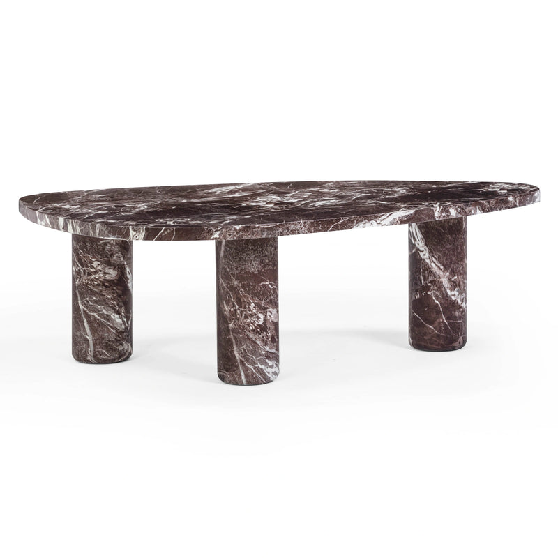 Mesa de centro Libby de mármol falso rojo Levanto para interior/exterior (36"-48")