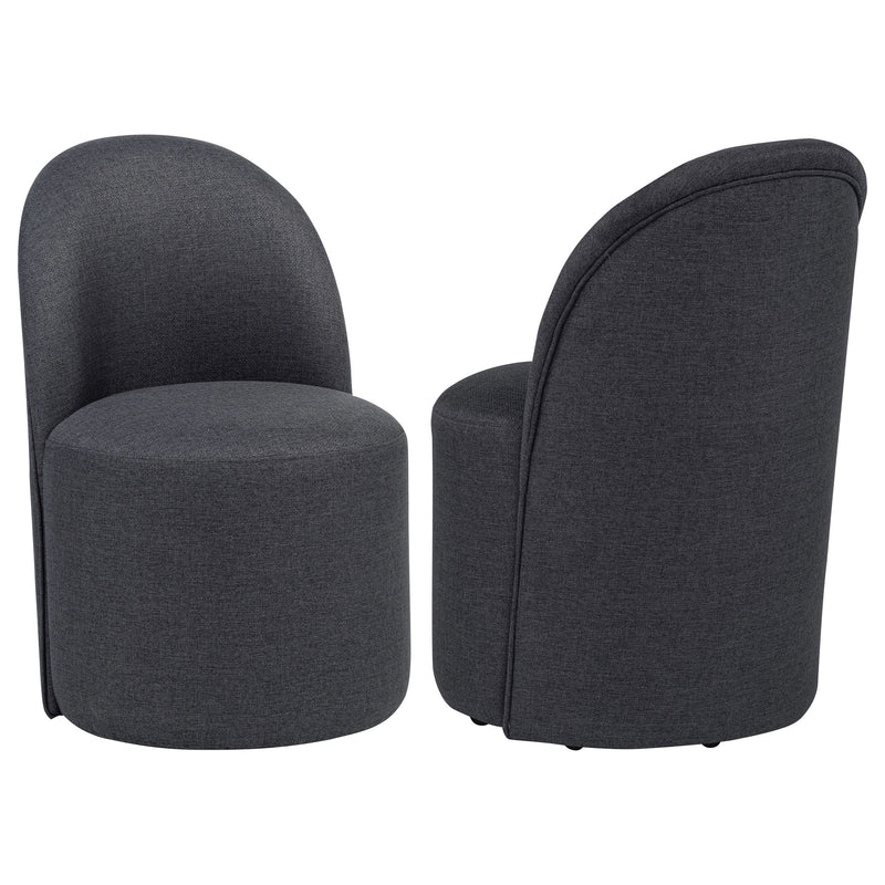 Juego de 2 sillas de comedor tapizadas tipo barril Aubrey