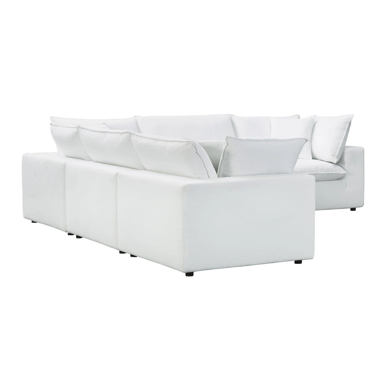 Cali 5-Piece Brown Leather Modular L-Sectional