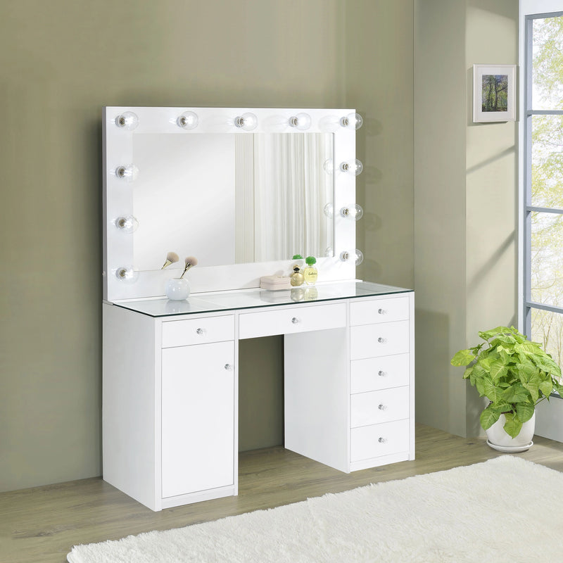 Acena Makeup Vanity Table with LED Mirror Set