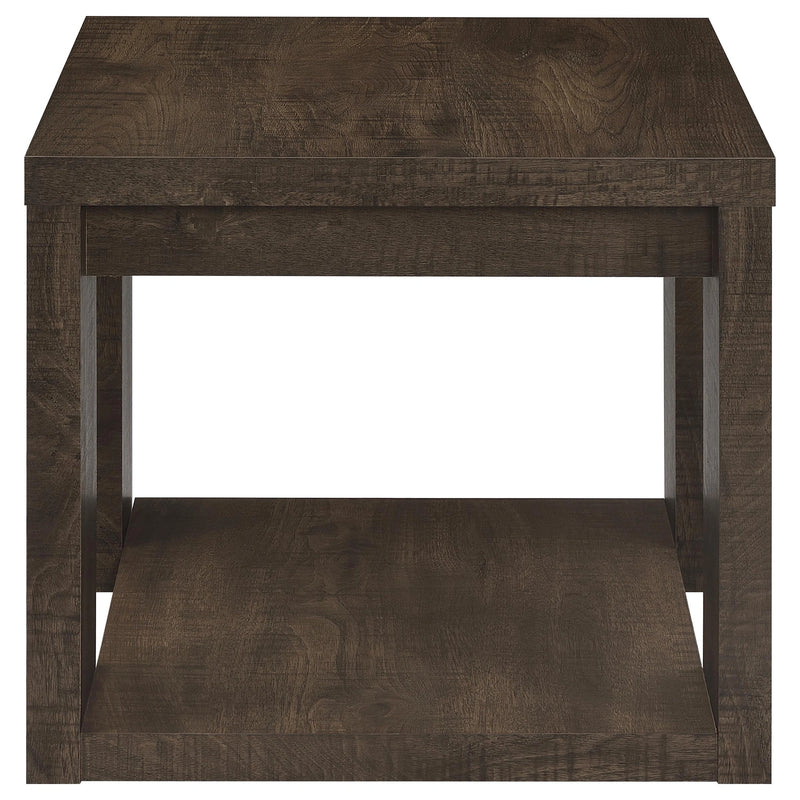 Pavone Open-Shelf Coffee and End Table Set - Dark Rustic Mango 3-Piece Set