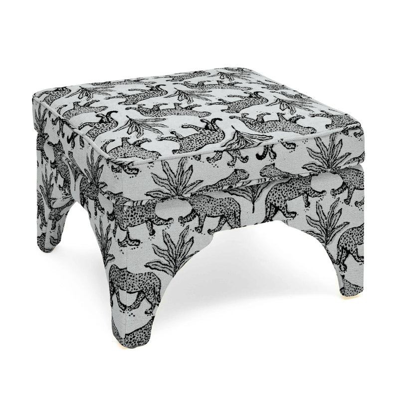 Raji Leopard Jacquard Ottoman