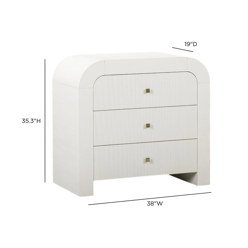 Hump 38" Arched 3-Drawer Bedside Chest