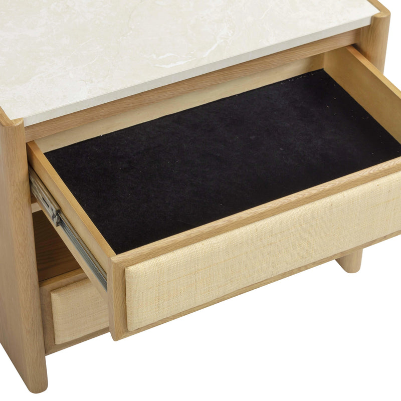 Paige 26" Natural Oak 2-Drawer Nightstand