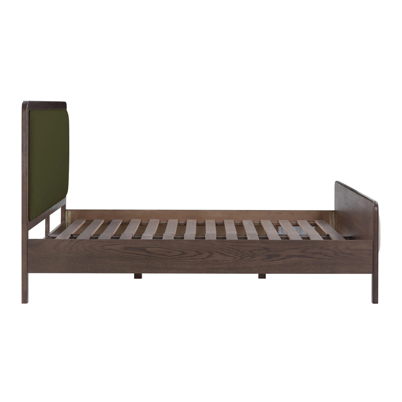 Cama Hella de madera de fresno y terciopelo de calidad comercial