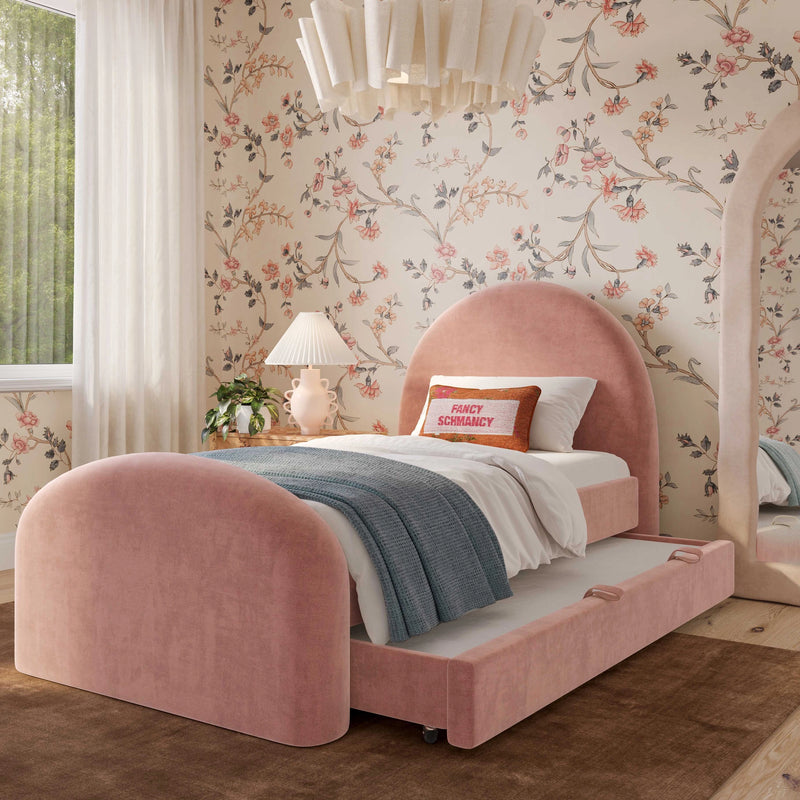 Moon Cream Performance Boucle Twin Trundle Bed