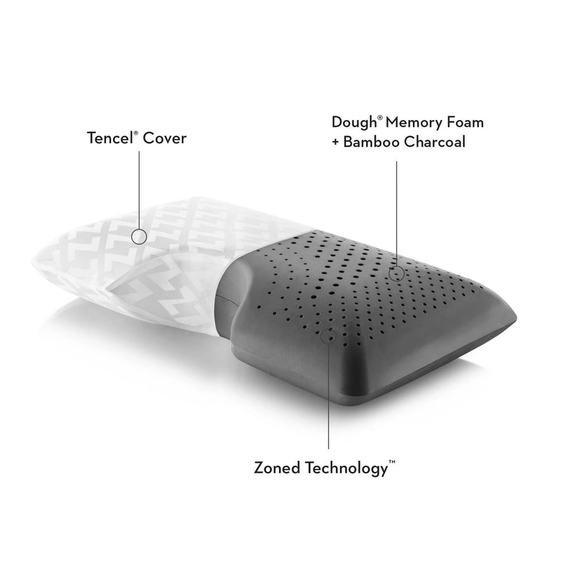 Almohada cervical de espuma viscoelástica Zoned Dough con carbón de bambú