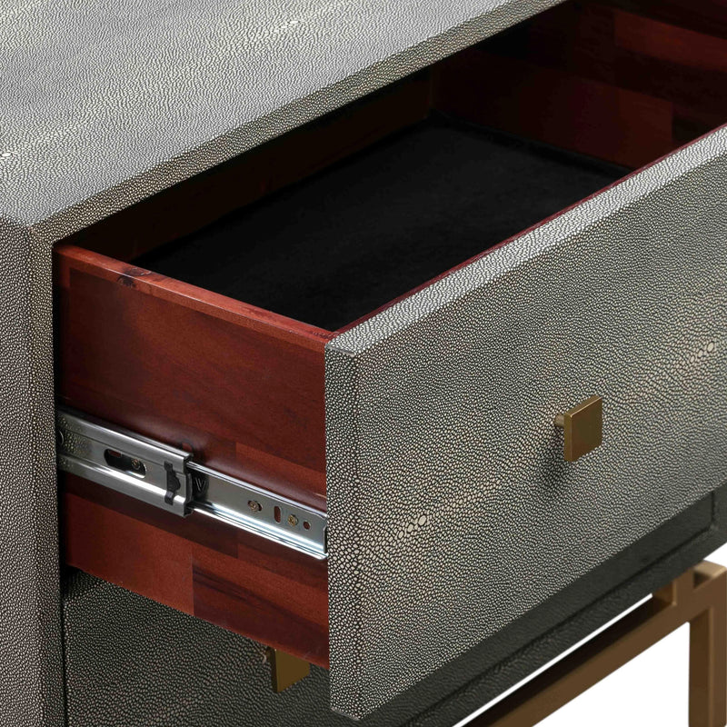 Pesce 25" Faux Shagreen 2-Drawer Nightstand