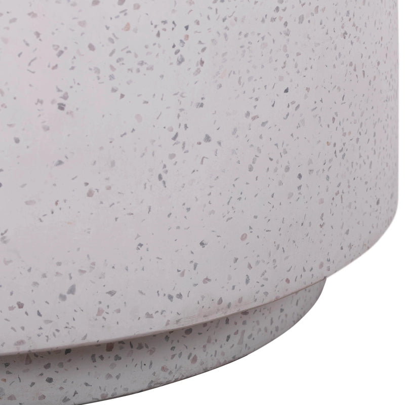 Terrazzo Light Speckled Concrete Round Side Table