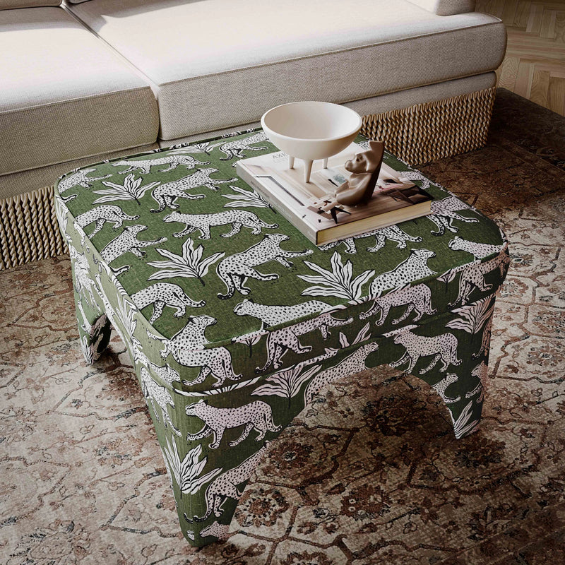 Raji Leopard Jacquard Ottoman