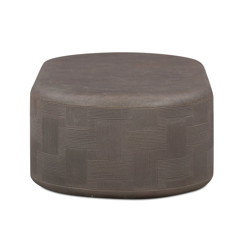 Suraya 55" Indoor/Outdoor Concrete Rounded Coffee Table
