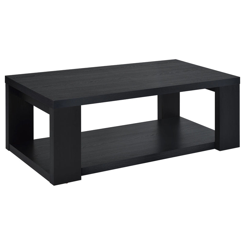 Pavone Open-Shelf Coffee and End Table Set - Black 2-Piece Set